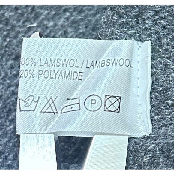 RENE VAN DER WIJCK Lambswool Blend Open Cardigan Sweater M Star Elbow Knit Gray - Picture 8 of 9